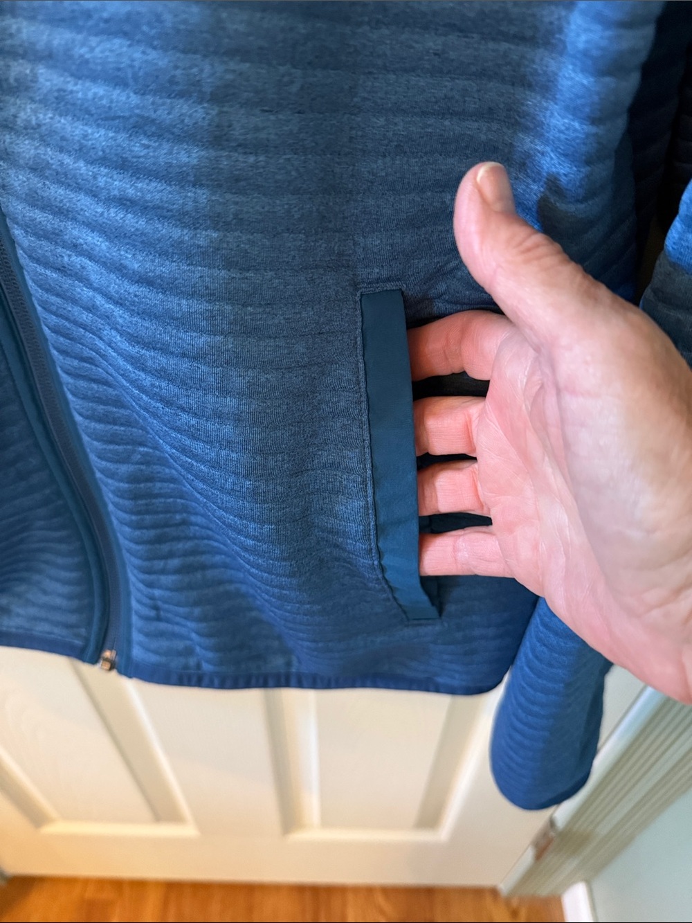 L.L.Bean Ribbed Airlight Full-Zip Knit Jacket in Blue - Picture 4 of 10